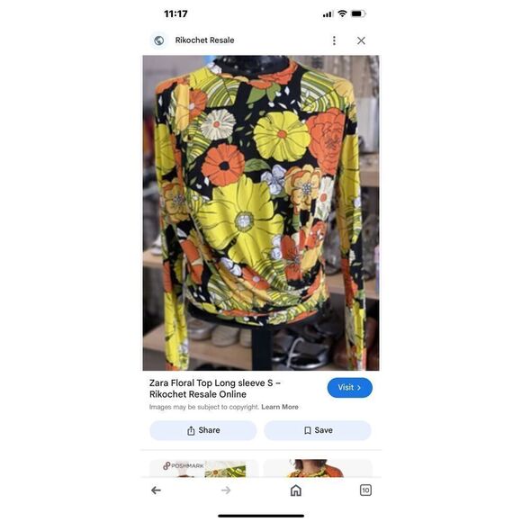 Zara Floral Top Long sleeve S adorable - Picture 3 of 6